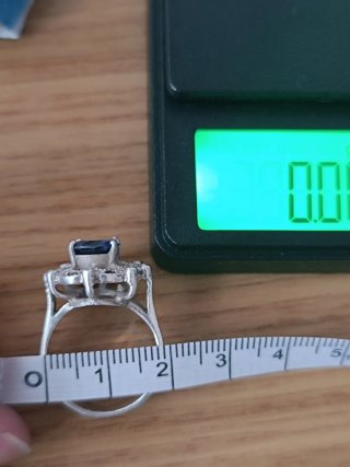 Anillo Vintage Plata de Ley Estilo "Lady Di"- 6,5g