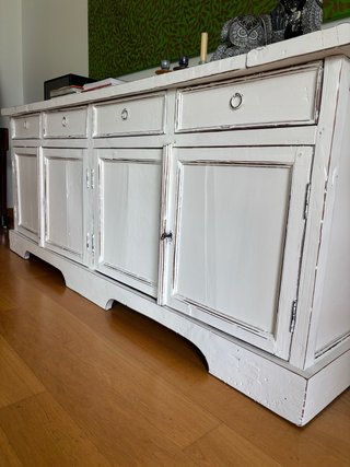 Aparador de madera maciza blanco