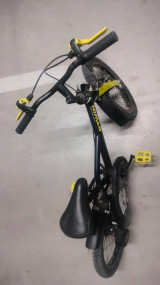 Bicicleta Infantil Decathlon 16 Negra/Amarilla