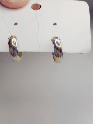 Orecchini oro bianco e giallo 18 kt