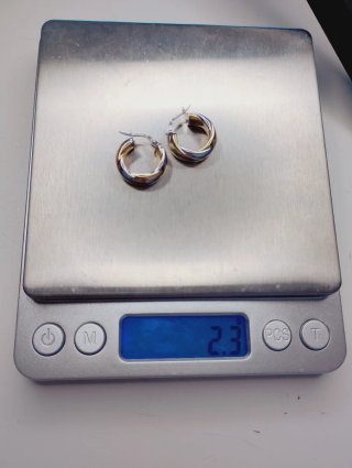 Orecchini oro bianco e giallo 18 kt