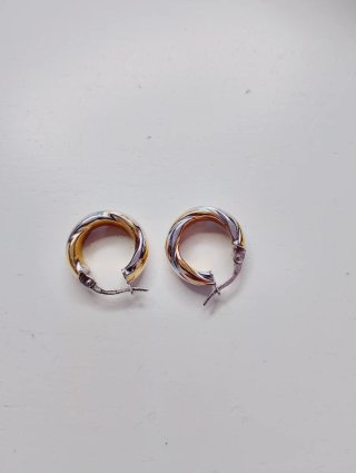 Orecchini oro bianco e giallo 18 kt