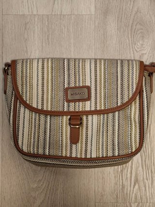 Bolso Misako Rayas Marrón y Beige