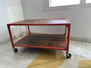 Mesa Baja Industrial Madera y Metal