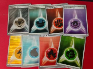 Lote 8 Cartas Energía holo Pokémon wht blk