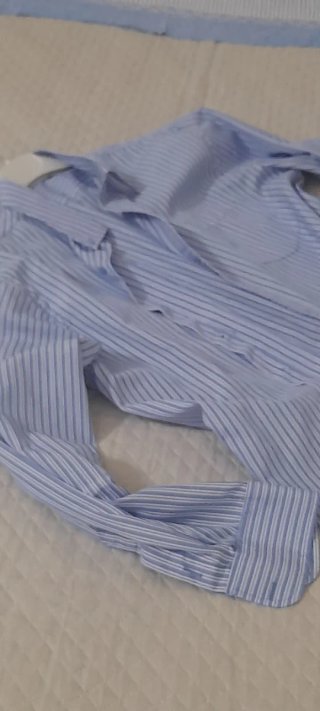Camicia a righe azzurra e bianca - Taglia 42