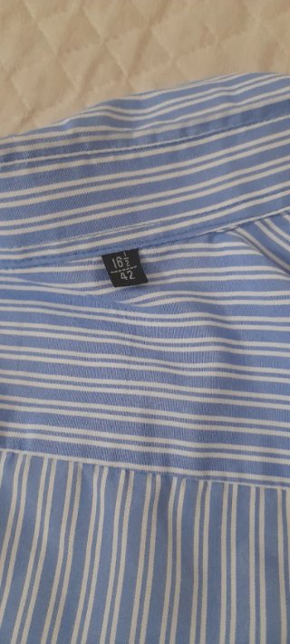 Camicia a righe azzurra e bianca - Taglia 42