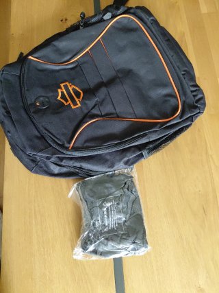 Mochila Harley Davidson Negra y Naranja