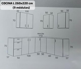 Cocina L 260X220 CM