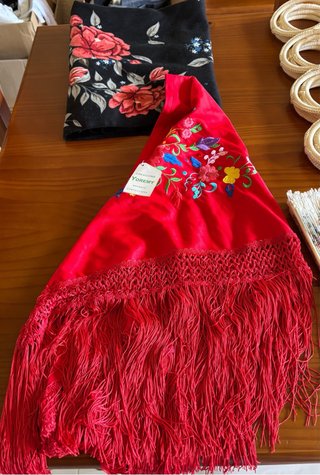 Mantón+ábanicos flamencos+chal