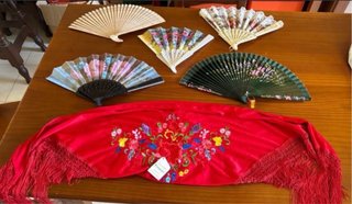 Mantón+ábanicos flamencos+chal