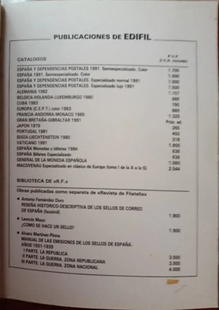 Catálogo Sellos España Edifil 1991