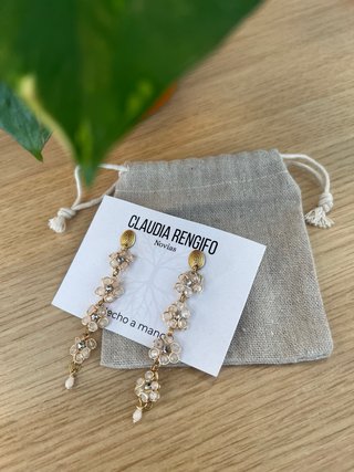 Pendientes Novia Claudia Rengifo Hecho a Mano