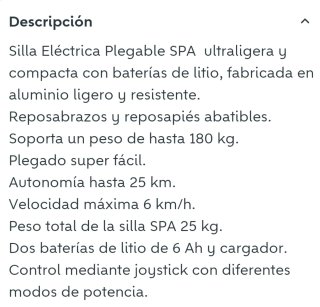 Silla de ruedas eléctrica plegable