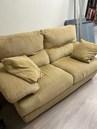 Sofá 2 plazas beige tela