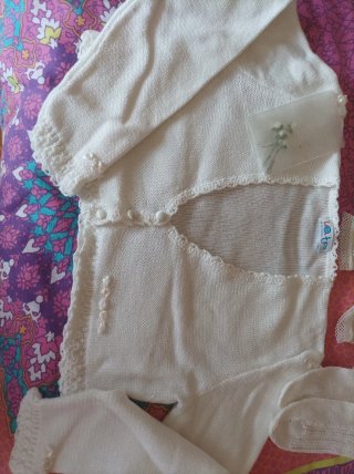 Vestido de Comunión Blanco roto,chaquetita  asceso