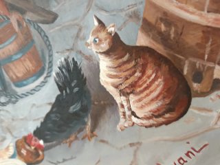 Dipinto Bambino con animali H.Calvani