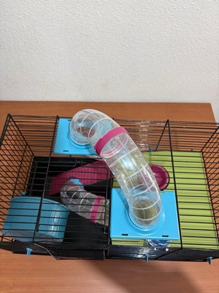 Jaula Hámster con Tubos y Accesorios