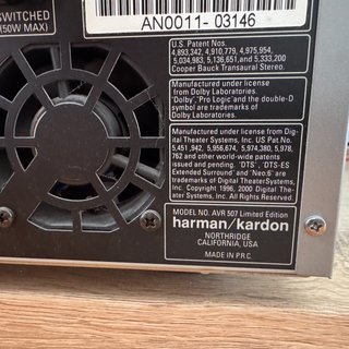 Amplificador Harman Kardon AVR507 Limited Edition