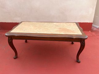 Mesa de centro madera y mármol