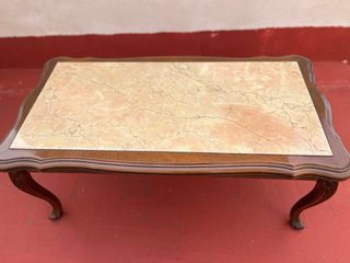 Mesa de centro madera y mármol