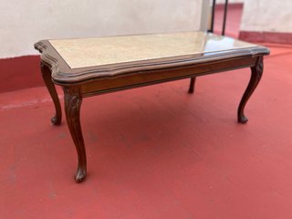 Mesa de centro madera y mármol