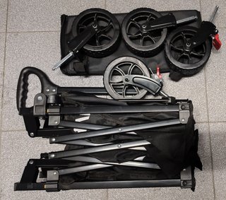 Carro plegable grande 300L con ruedas 360° y freno