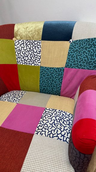 Sillón butaca patchwork multicolor