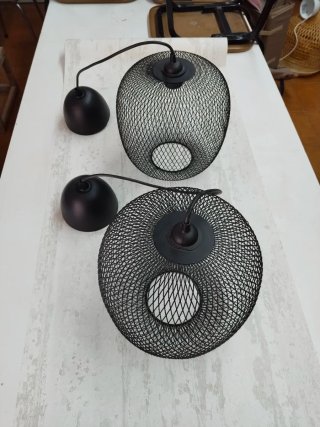 2 Lámparas Colgantes Rejilla Negra Ikea