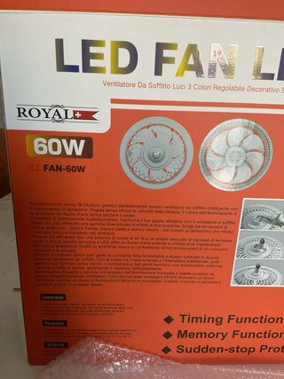 Lampada Ventilatore LED 60W E27 Luce Dimmerabile