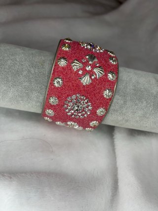 Pulsera rosa preciosa con brillantes