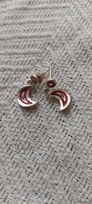 Pendientes de plata luna