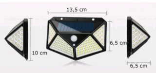 6 Faretti Solari LED 100 Esterno Sensore Sensore