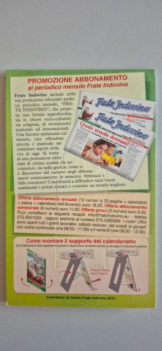 Calendario da Tavolo Frate Indovino 2015