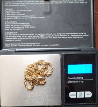 Cadena Cordón Oro 18k 17,1 gr