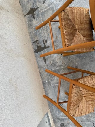 Conjunto 2 Sillas Madera Maciza Rattan