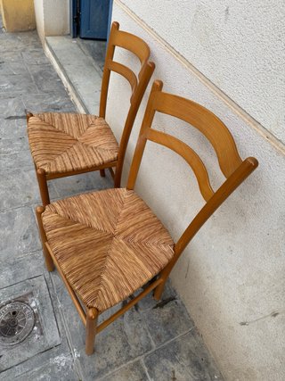 Conjunto 2 Sillas Madera Maciza Rattan