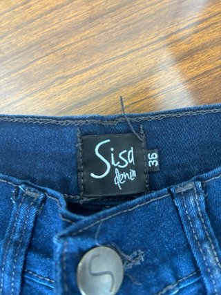 Vaquero mujer azul oscuro con cremallera