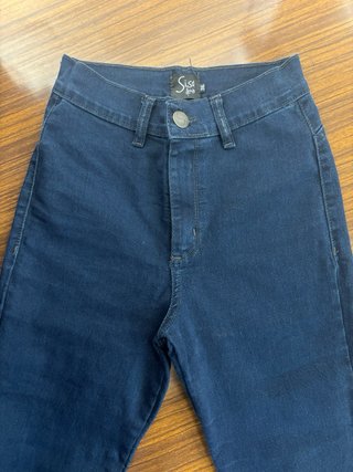 Vaquero mujer azul oscuro con cremallera