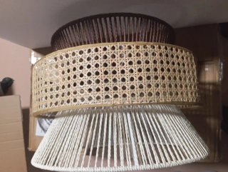 Lámpara Colgante Diseño Clásico Beige/Marrón