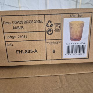 12 Vasos de Vidrio Ámbar