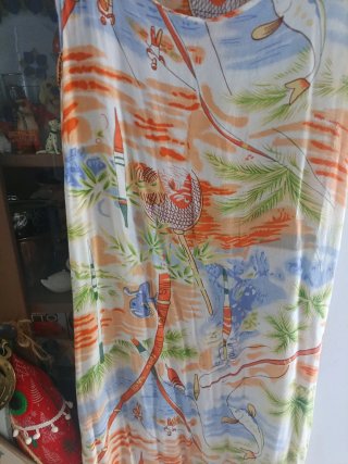 Vestido vintage estampado tropical