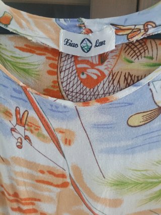 Vestido vintage estampado tropical