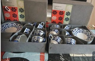 Juego 12 tazas café/té cerámica Sargadelos