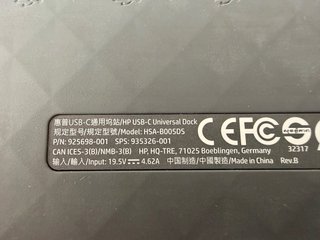 HP USB-C Universal Dock + Cargador HP 90W Original