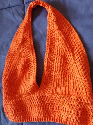 Top uncinetto arancione