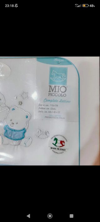 Completo Lettino e cuscino bimbo