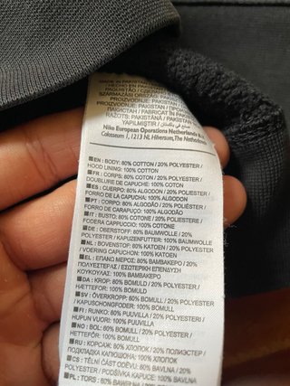 Sudadera Nike Hombre Cremallera Negra