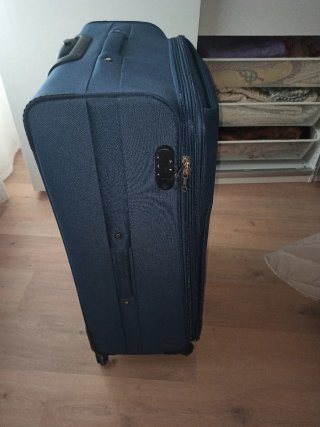 Maleta de viaje grande tela azul