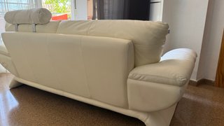 Sofá Natuzzi Piel Blanca Diseño Italiano